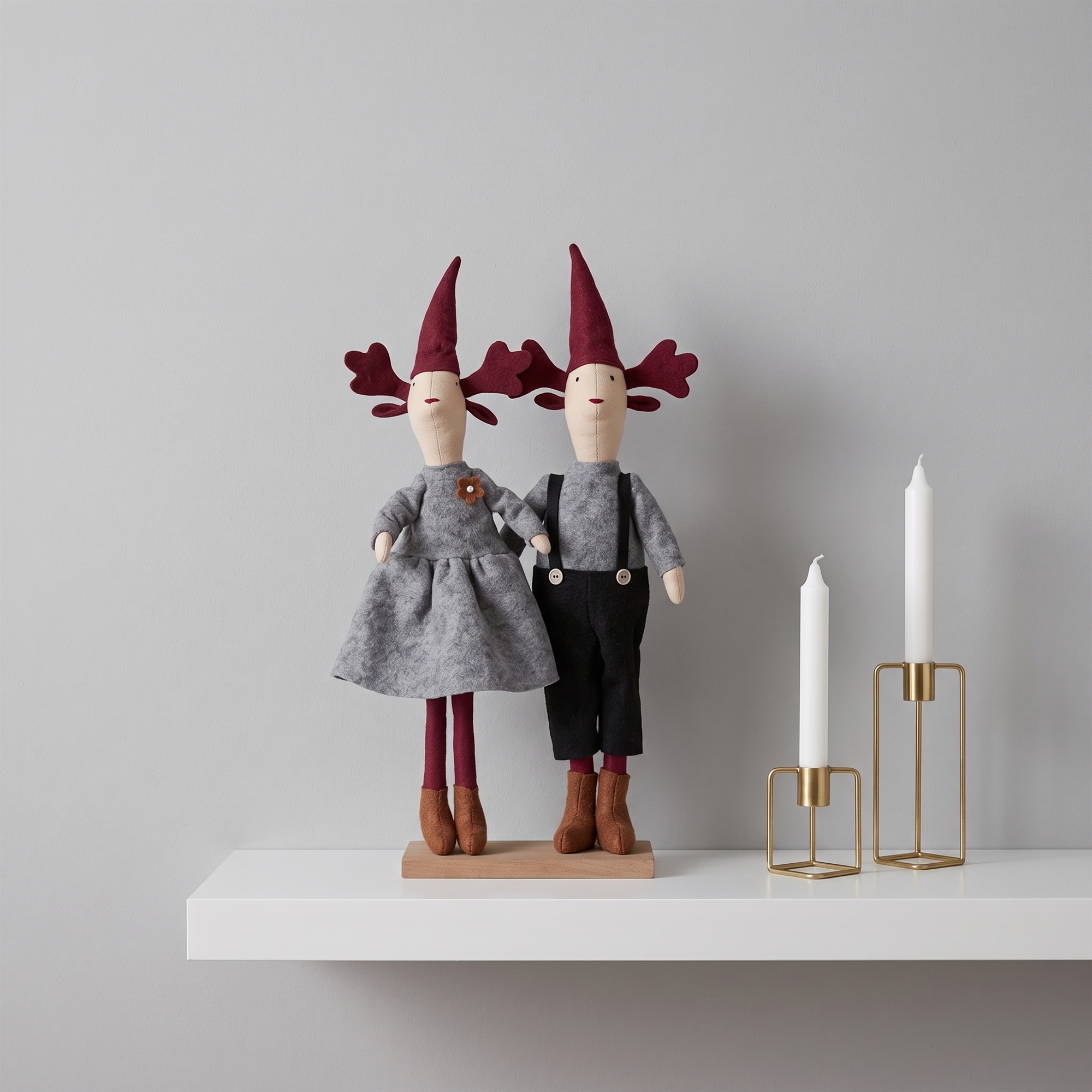 Kerstmannen 2 stuks 50 cm - Kerstrendier van vilt - Set van 2 - Kerstdecoratie voor thuis