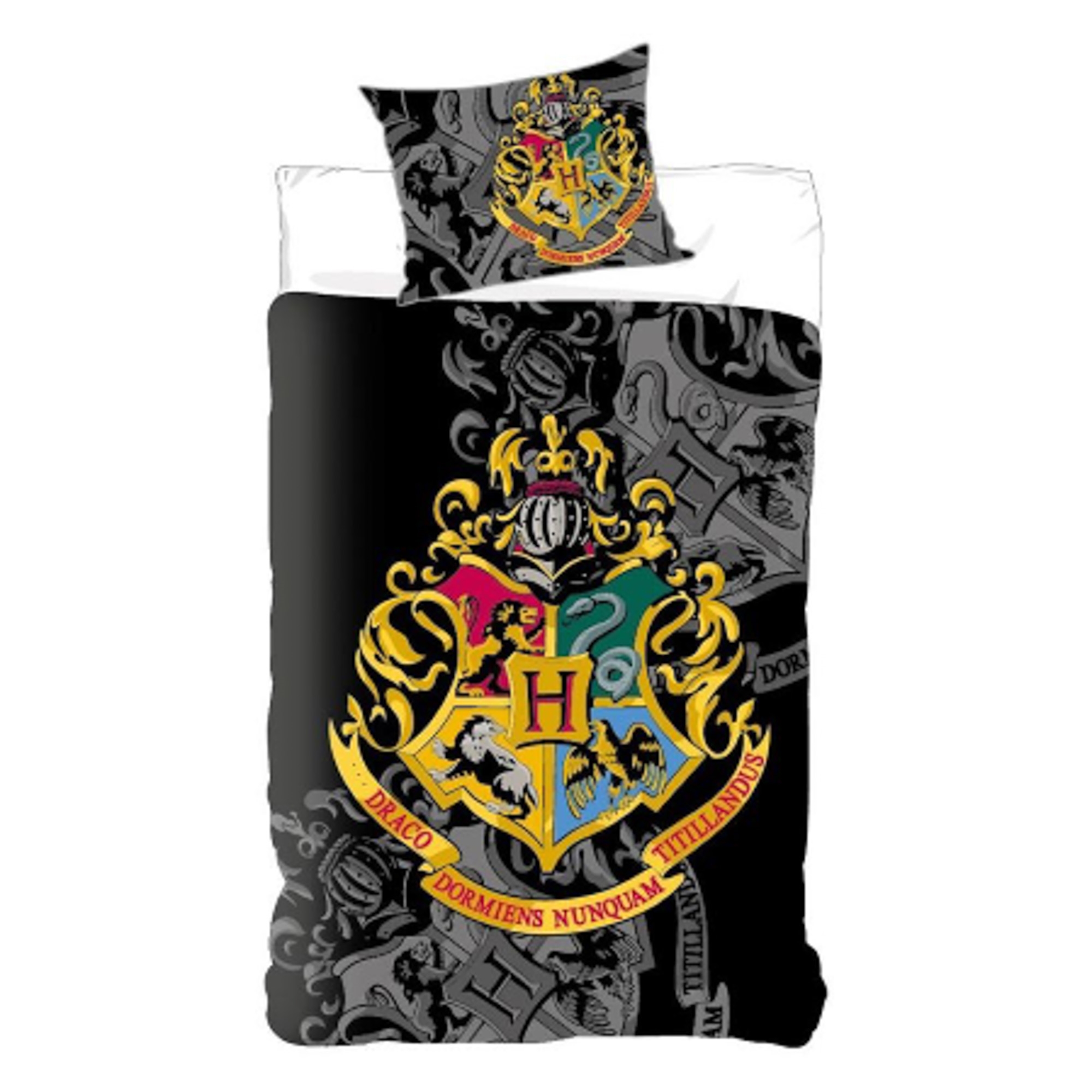Harry Potter beddengoed - 100% katoen - Kinderbeddengoed 140x200 cm - Gouden Hogwarts-wapen