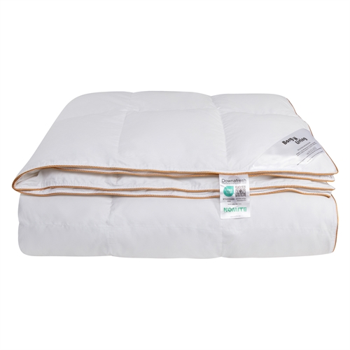 Dubbeldekbed 200x220 cm - 100% ganzendonsdekbed - NOMITE jaarrond dekbed (allergievriendelijk) - Extra fijne katoensatijnen tijk - Borg Living Jaardekbed 2025