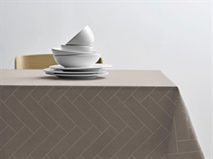 Damasttafelkleed - 100% damastgeweven katoen - Tiles Södahl - Taupe