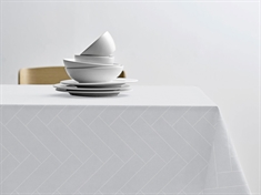 Damasttafelkleed - 100% damastgeweven katoen - Tiles Södahl - Wit