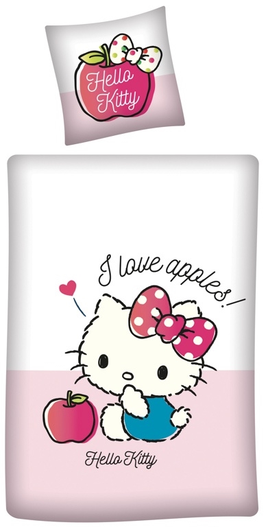 Hello Kitty beddengoed - 100% katoen - Junior beddengoed 100x140 cm - Appels