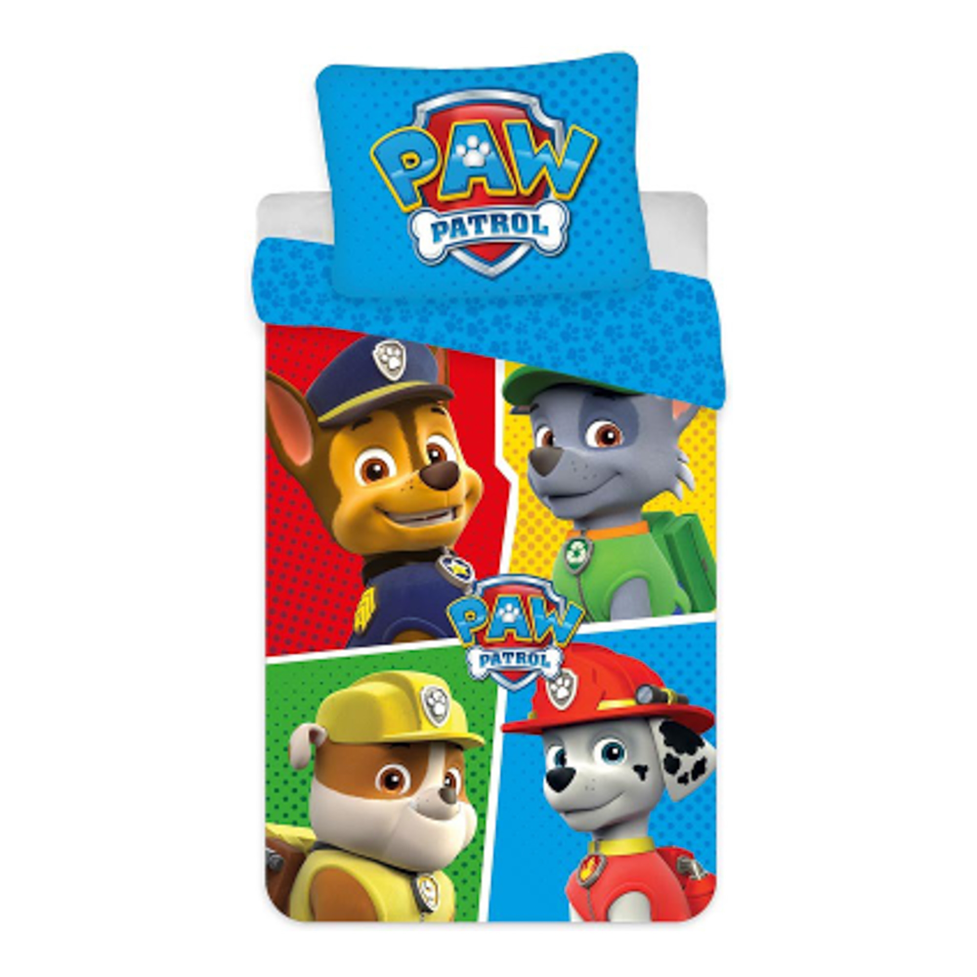 Paw Patrol beddengoed - 100% katoen - Junior beddengoed 100x140 cm - Rubble, Chase, Marshall en Rocky