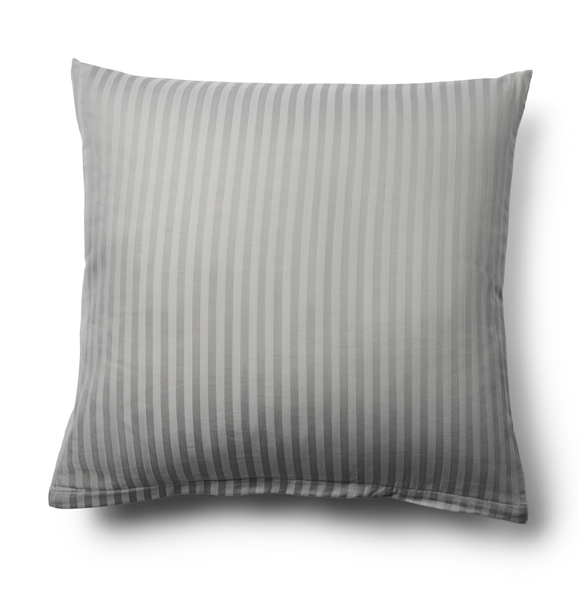 Kussensloop 60x63 cm - 100% katoensatijn - Klassieke lichtgrijze strepen