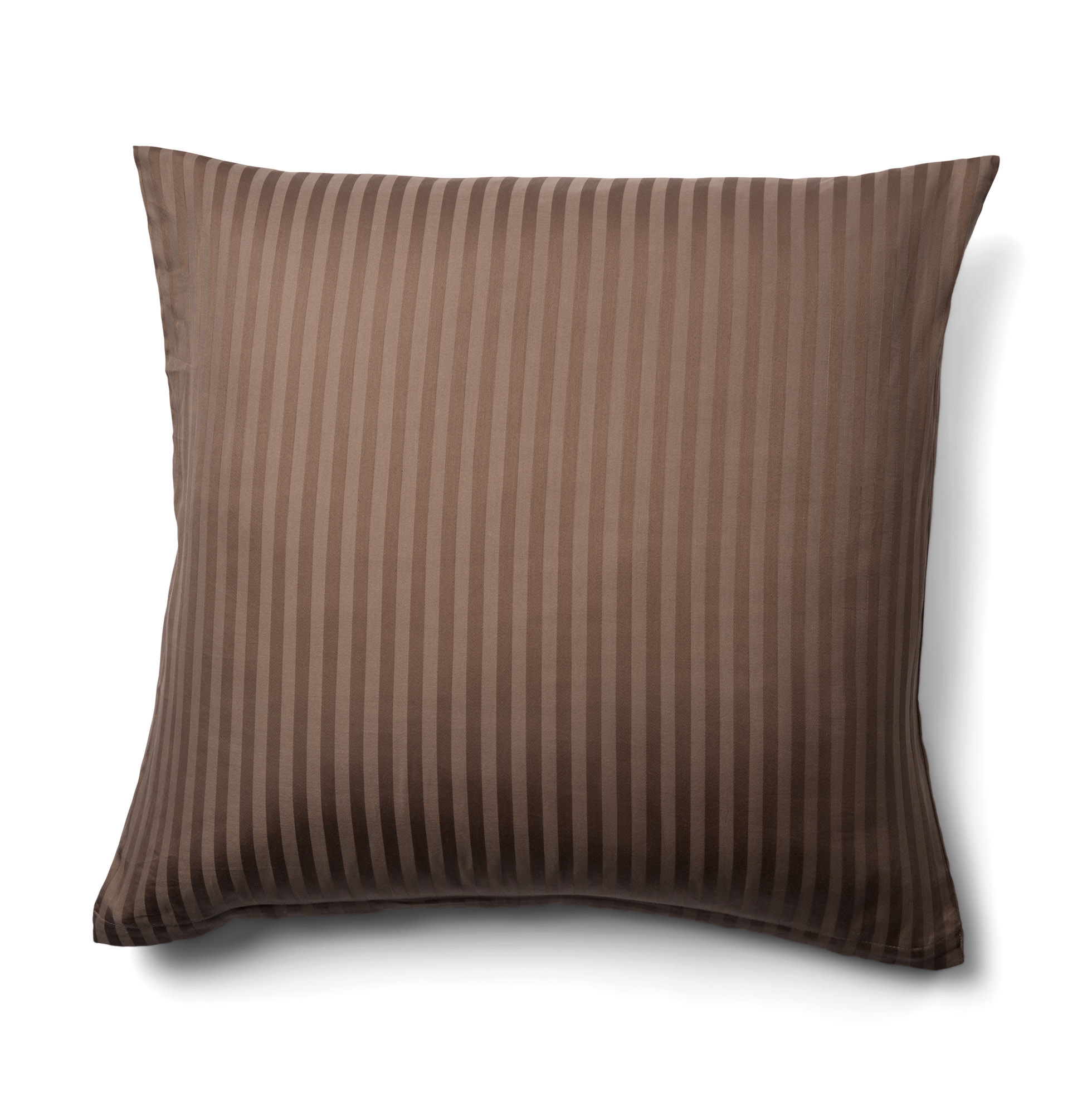 Kussensloop 60x63 cm - 100% katoensatijn - klassieke bruine strepen