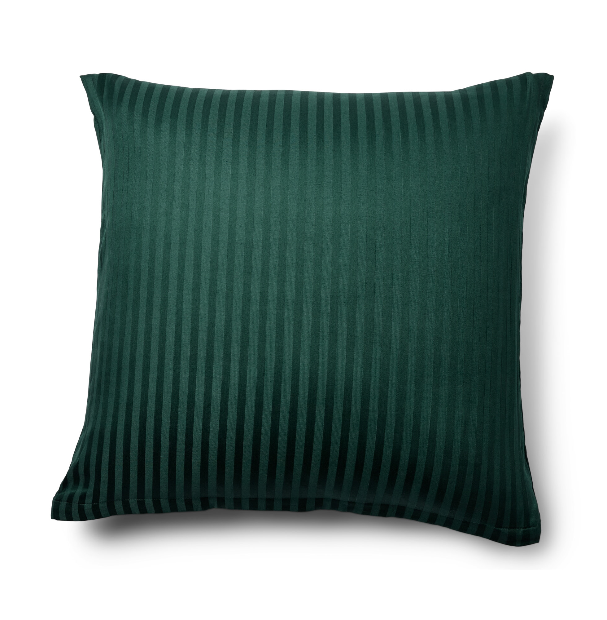 Kussensloop 60x63 cm - 100% katoensatijn - Klassieke groene strepen