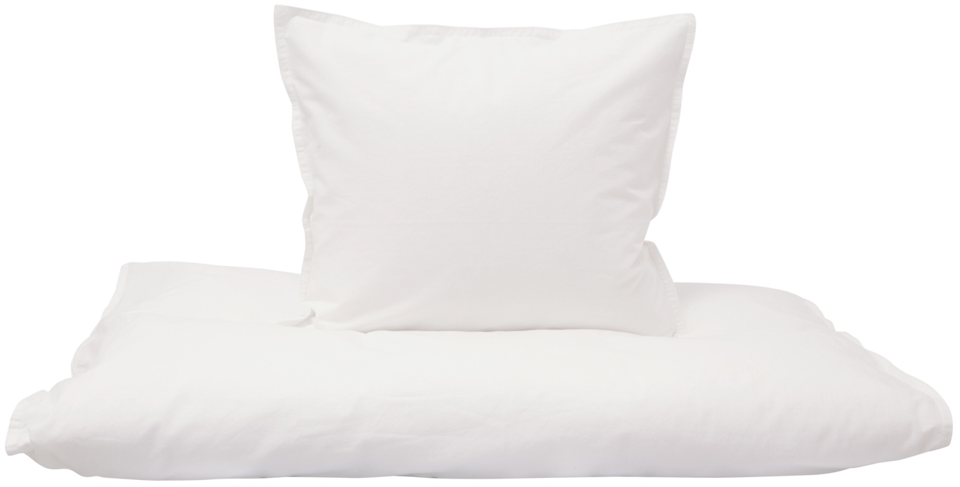 Junior beddengoed 100x140 cm - 100% biologisch katoen - Effen wit