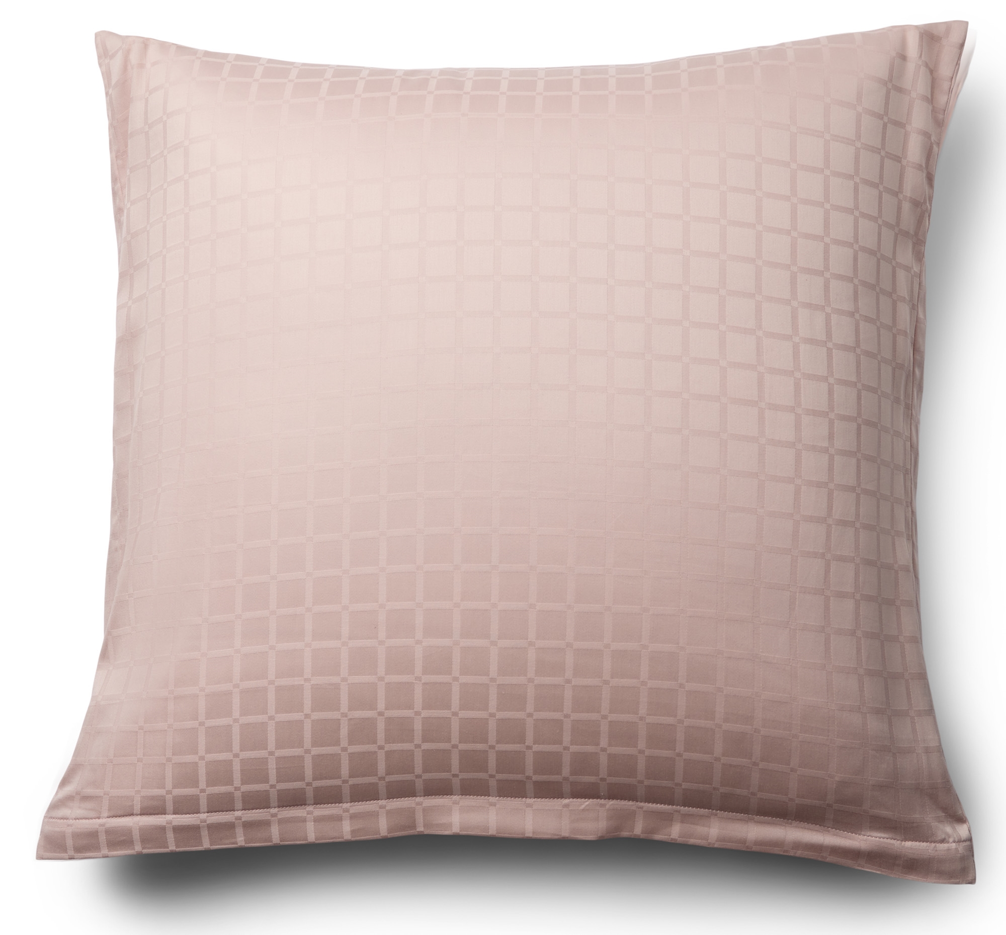 Kussensloop 60x63 cm - 100% katoensatijn - Roze jacquardgeweven - Effen