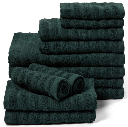 Handdoekenpakket 12 stuks. zachte handdoeken van 100% gekamd katoen - Groene handdoeken van Borg Living