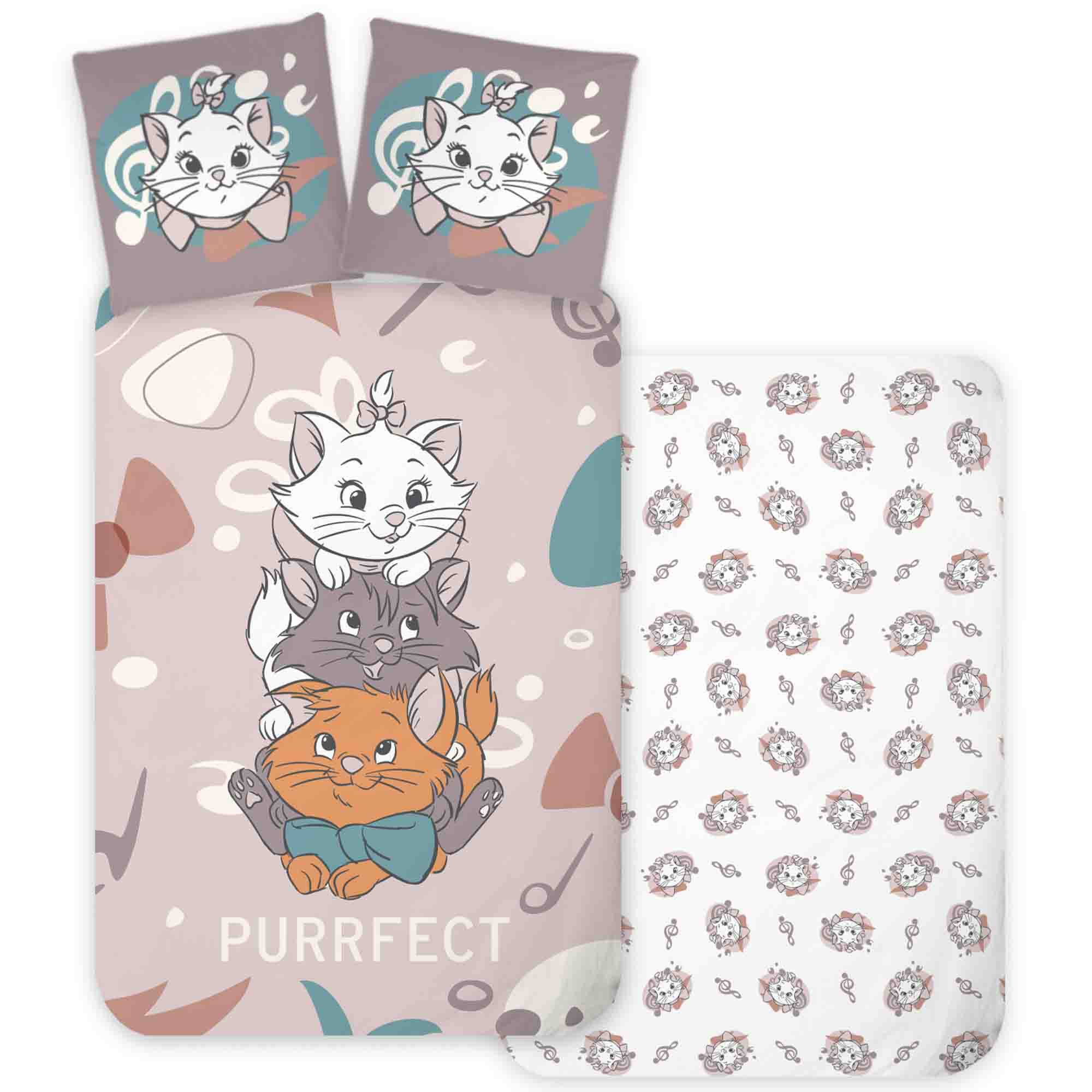 Aristocats beddengoed - 100% katoen - Kinderbeddengoed 140x200 cm - De kittens uit Aristocats
