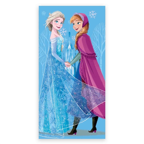 Badhanddoek - Frozen handdoek - Anna en Elsa van Frozen - 70x140 cm - 100% zacht katoen