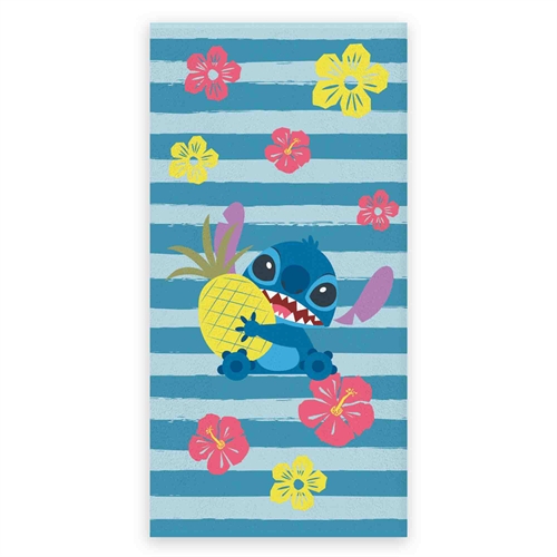 Badhanddoek - Stitch handdoek - Ananas en bloemen - 70x140 cm - 100% zacht katoen
