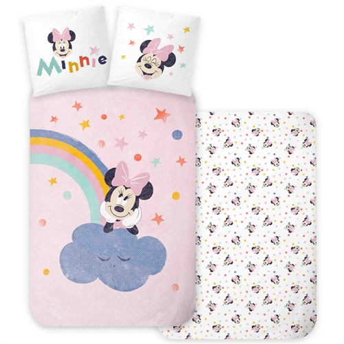 Minnie Mouse beddengoed 140x200 cm - Omkeerbaar dekbedovertrek met Minnie Mouse - 100% zacht katoenen beddengoed