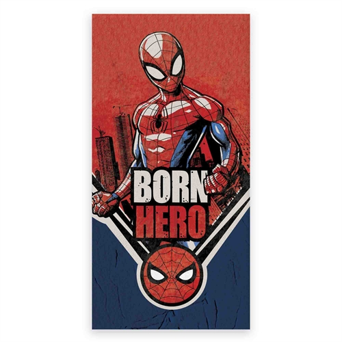 Badhanddoek - Spiderman handdoek - Born Hero - 70x140 cm - 100% zacht katoen