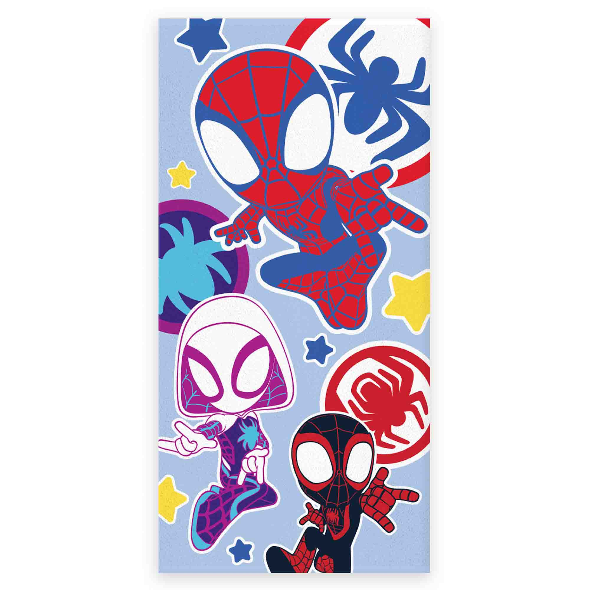 Badhanddoek - Lichtblauw Spidey handdoek - 70x140 cm - 100% zacht katoen