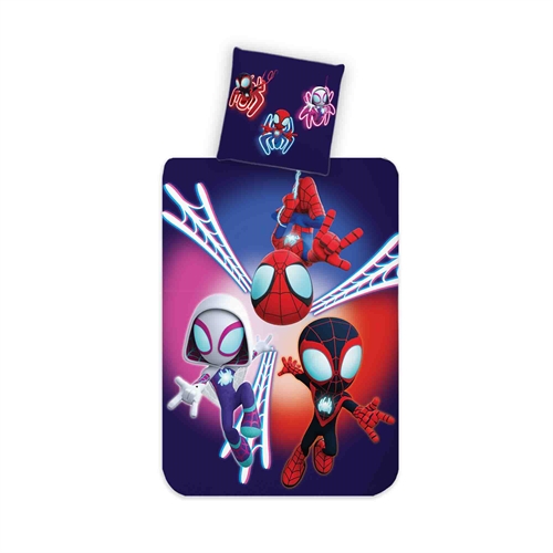 Børnesengetøj 140x200 cm - Spidey dekbedovertrek met omkeerbaar design - 100% katoen