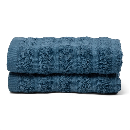Gastendoeken 2 stuks. in 100% gekamd katoen - Zachte blauwe handdoeken 30x50 cm van Borg Living
