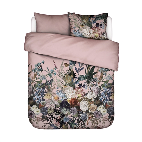 Essenza biologisch beddengoed - 140x200 cm - Eleanor woodrose - Wendbaar dekbedovertrekset - 100% biologisch katoensatijn - Bloemen beddengoed