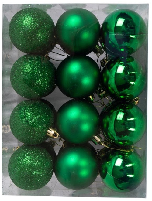 Kerstballen - Groen - Verpakking van 24 stuks Diameter: 6 cm