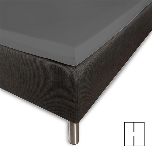 Hoeslaken voor topmatras met H-split - 180x210 cm - Splitlengte 65 cm - Antraciet - 100% katoen satijn - Borås Cotton