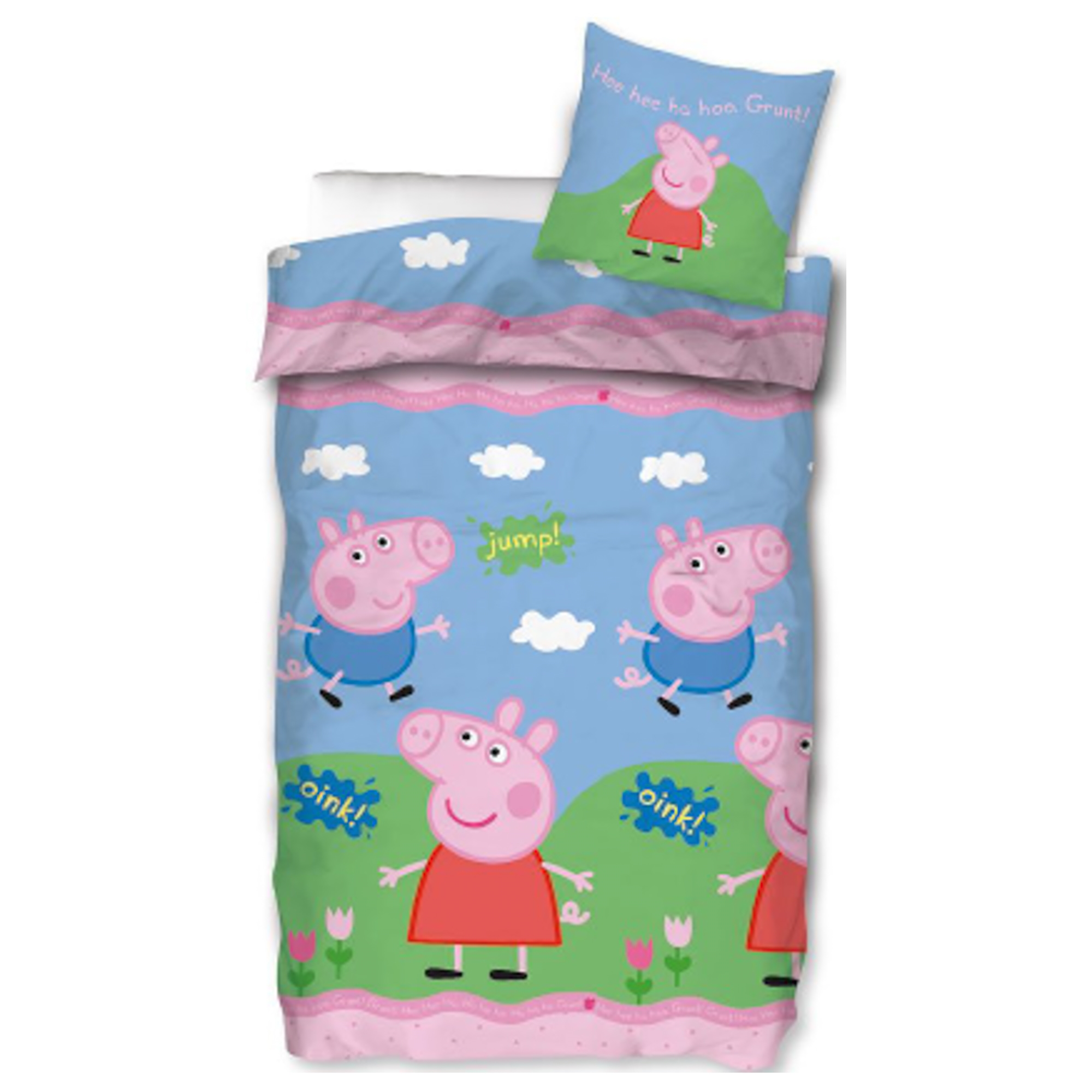 Peppa Big beddengoed - 100% katoen - Junior beddengoed 100x140 cm - Peppa Big en Gustav Gris
