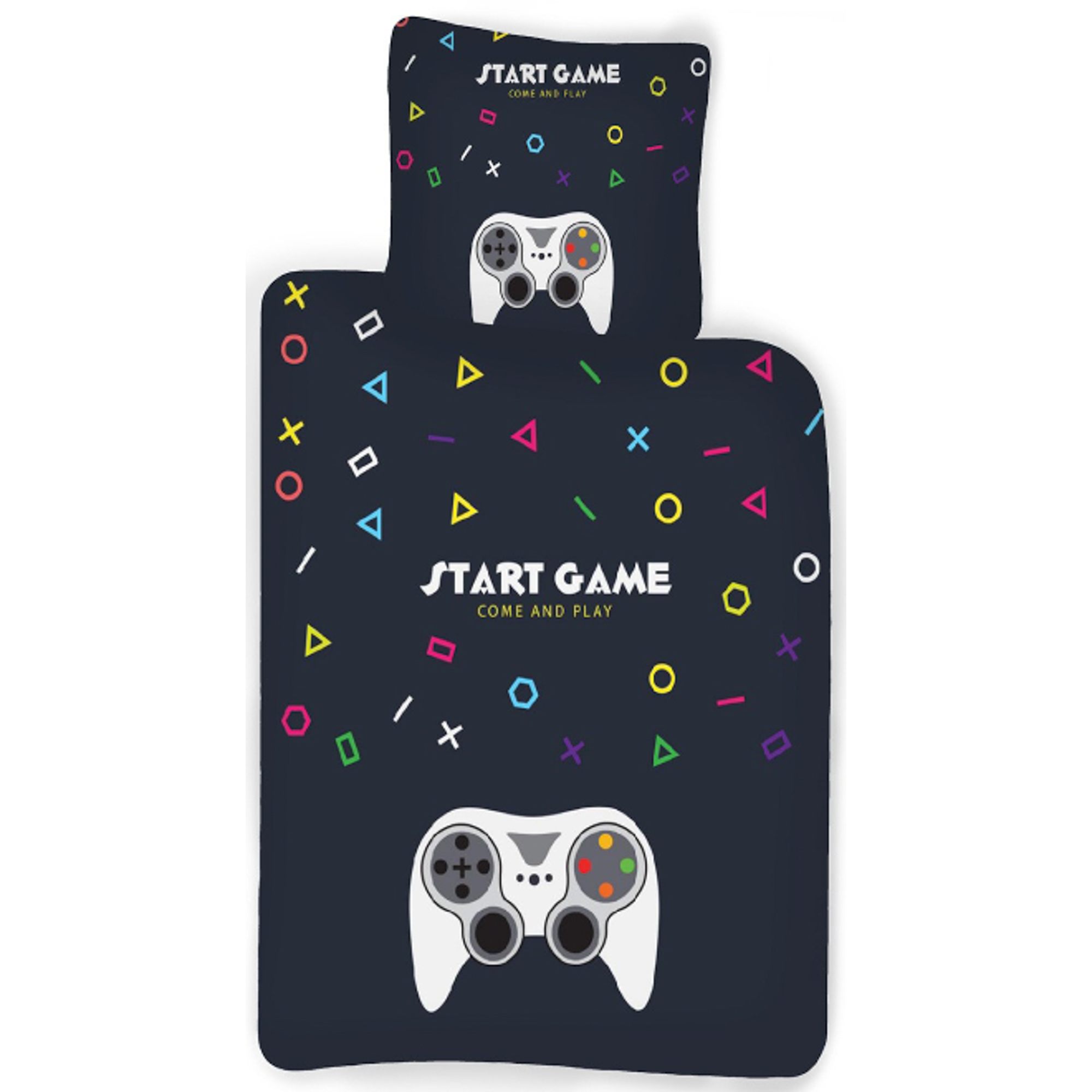 Gamer beddengoed - 100% katoen - Kinderbeddengoed 140x200 cm - Start Game