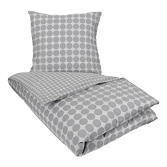 Beddengoed - Circle grey - Gestippeld beddengoed - 100% katoen - Borg Living dekbedovertrekset