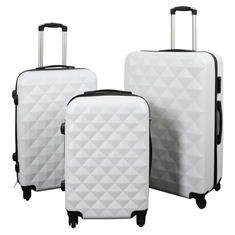 Kofferset - 3 stuks - Diamant wit - Hardcase lichtgewicht koffers