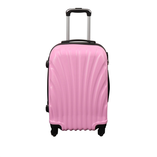 Handbagage koffer - Hardcase lichtgewicht koffer met 4 wielen - Roze schelp