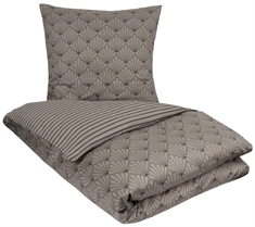 Beddengoed - Keerbaar design in 100% katoensatijn - Fan grijs - Dekbedovertrekset van By Night