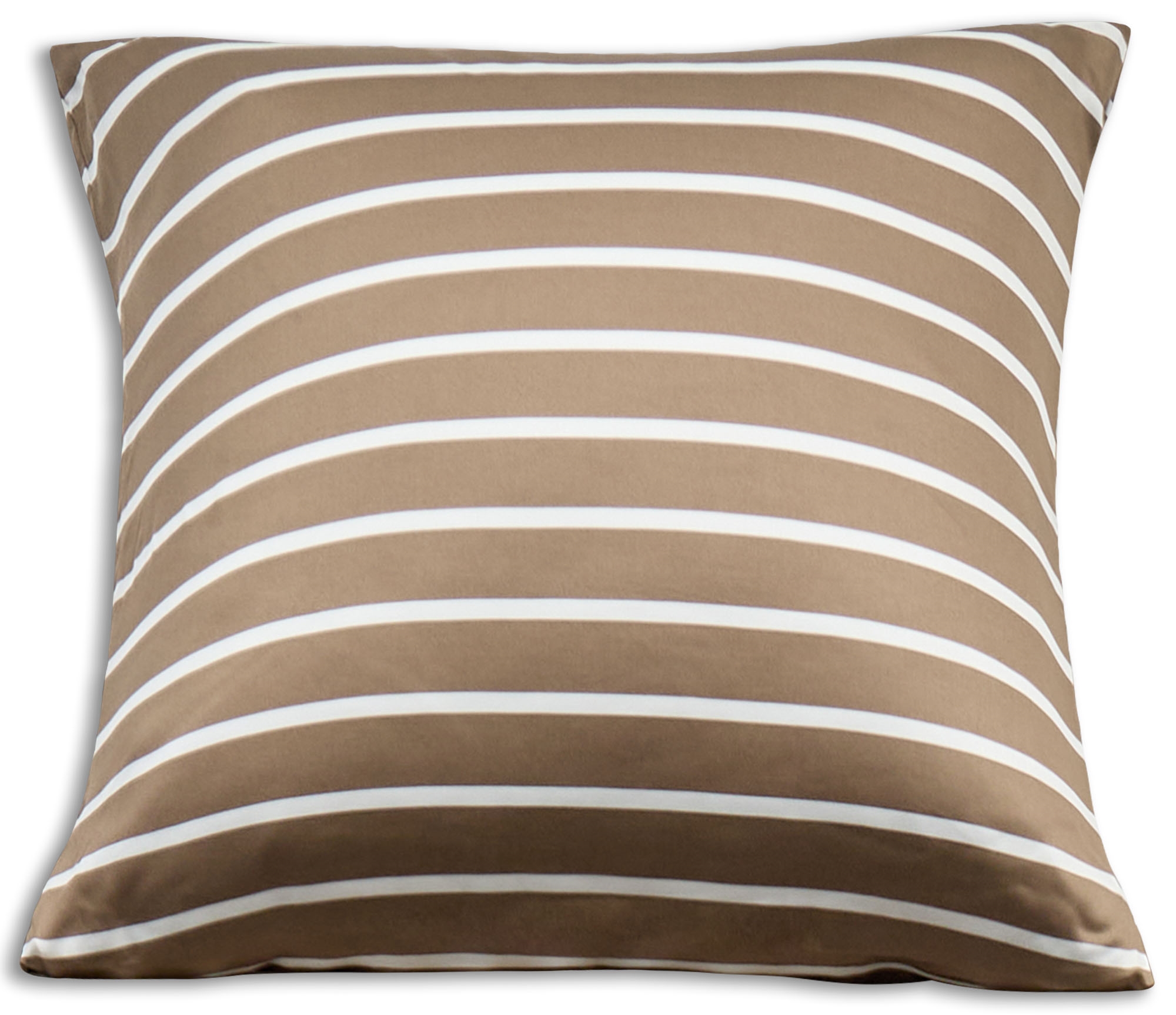 Bamboe kussensloop 60x63 cm - 100% bamboe - Beige gestreept