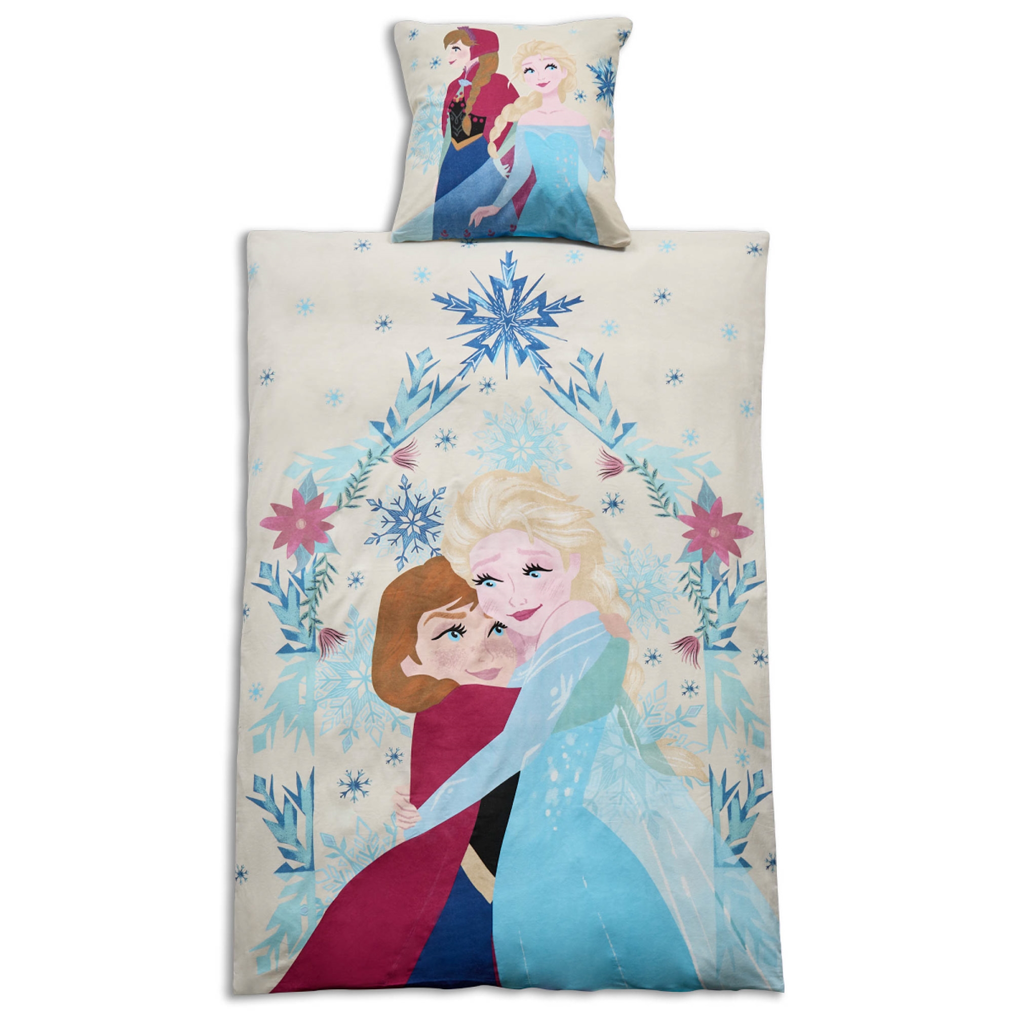 Frozen beddengoed - 100% katoenen flanel beddengoed - Kinderbeddengoed 140x200 cm - Anna en Elsa