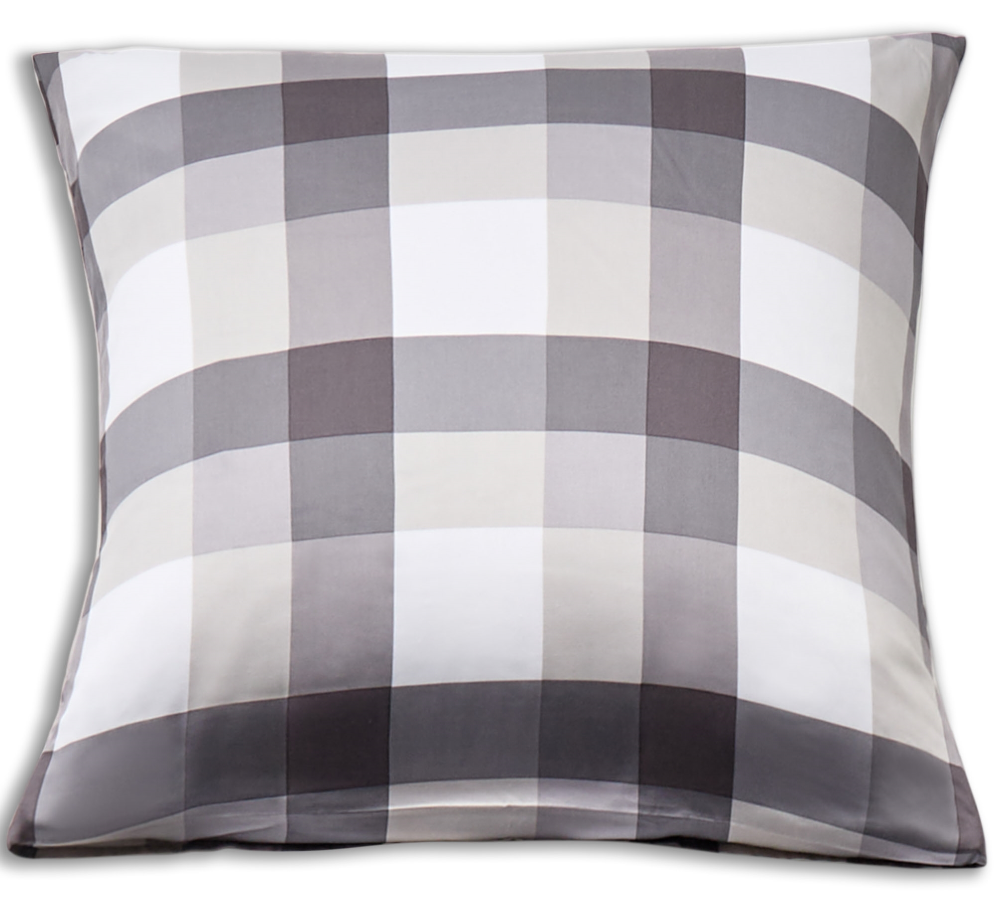 Bamboe kussensloop 60x63 cm - 100% bamboe - Grijs geruit
