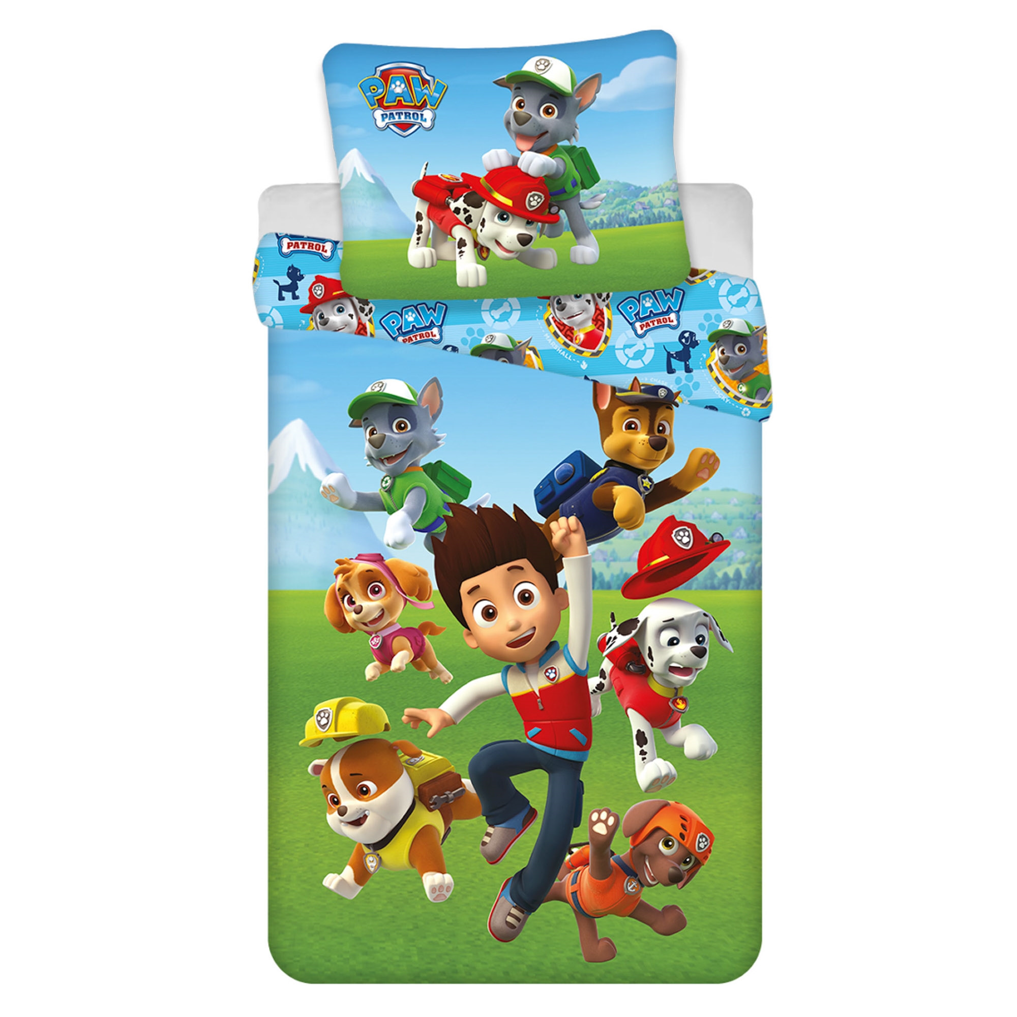 Paw Patrol beddengoed - 100% katoen - Kinderbeddengoed 140x200 cm - Ryder en alle pups