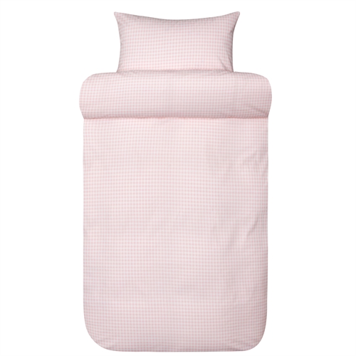 Katoenen beddengoed 140x220 cm - Roze geruit dekbedovertrek in 100% extra fijne katoen - Nils - Høie Of Scandinavia bedlinnen