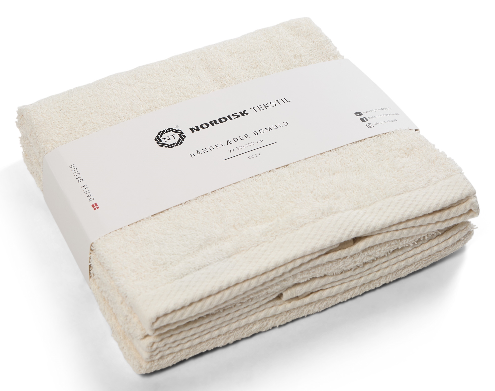 Katoenen handdoeken - 100% katoen - 2-pack - Naturel