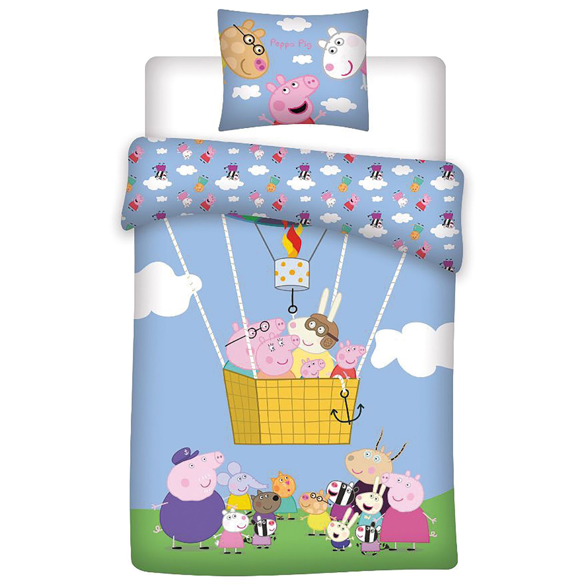 Peppa Big beddengoed - 100% katoen - Junior beddengoed 100x140 cm - Alles uit het Peppa Big-universum