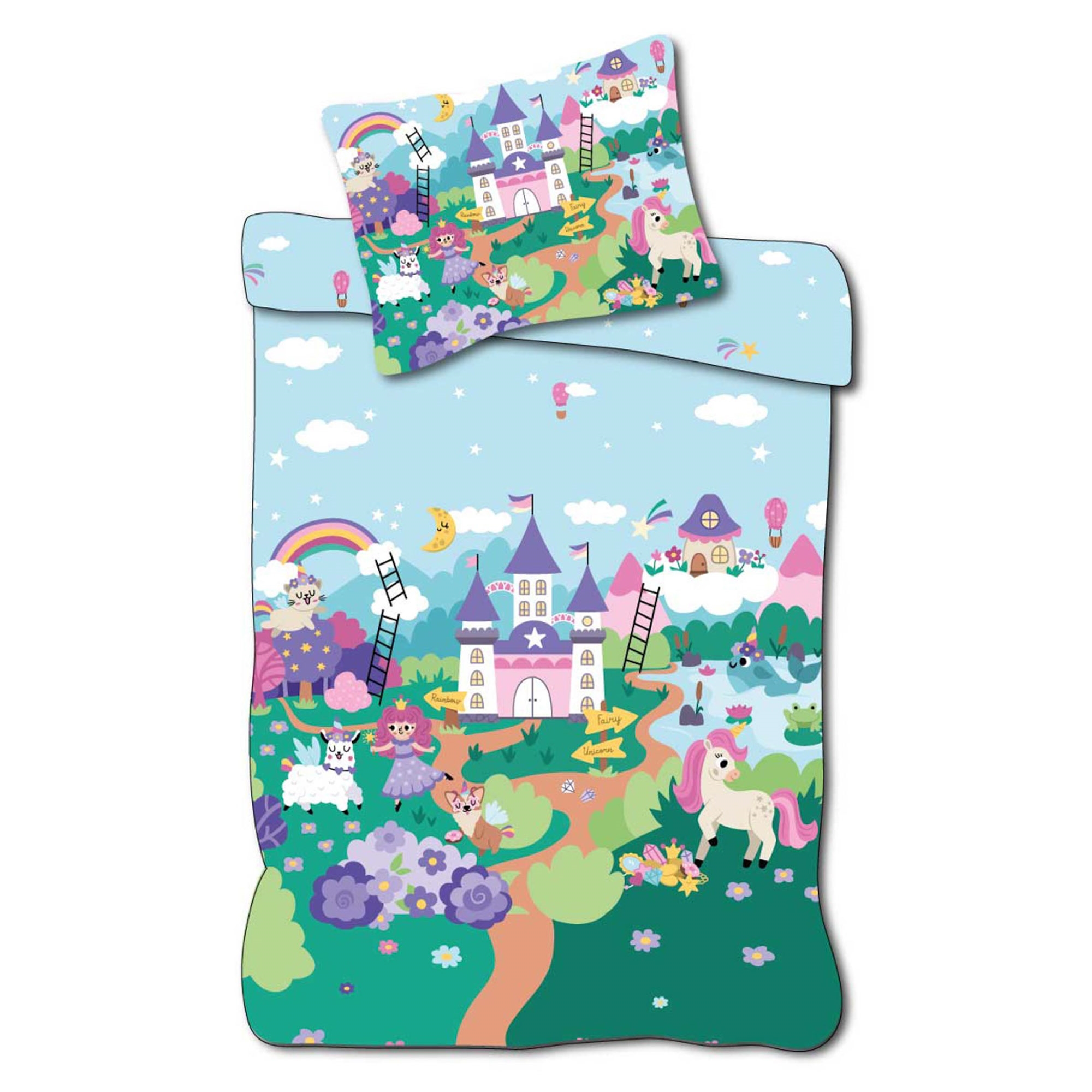Prinsessen beddengoed - 100% katoen - Junior beddengoed 100x140 cm - Avonturen design