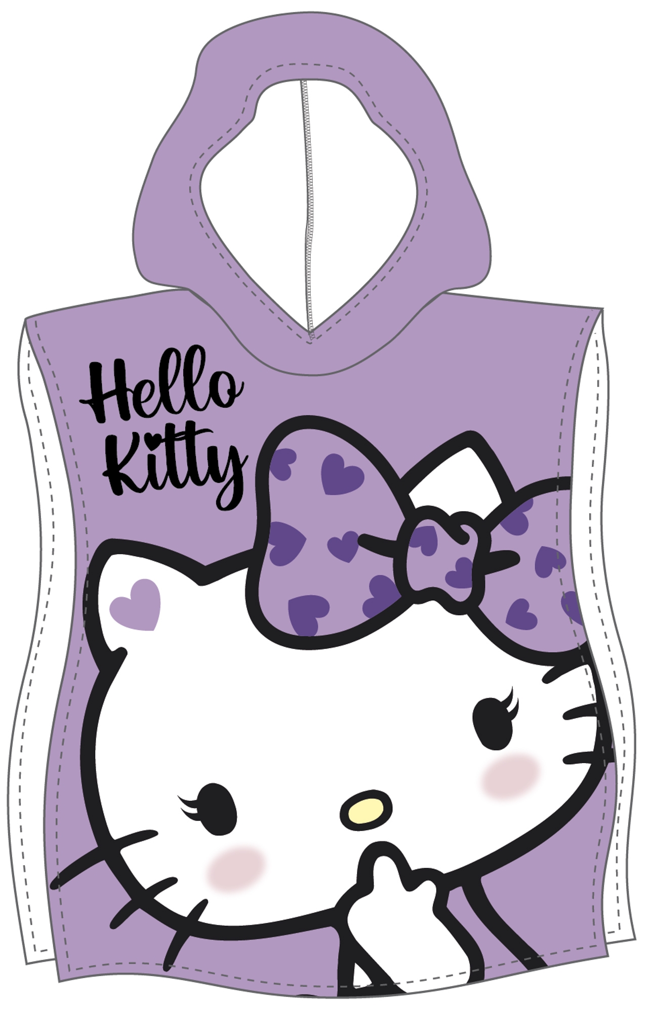 Bad poncho - Zacht en comfortabel - Hello Kitty - Lichte en snel drogende kinderponcho voor kinderen