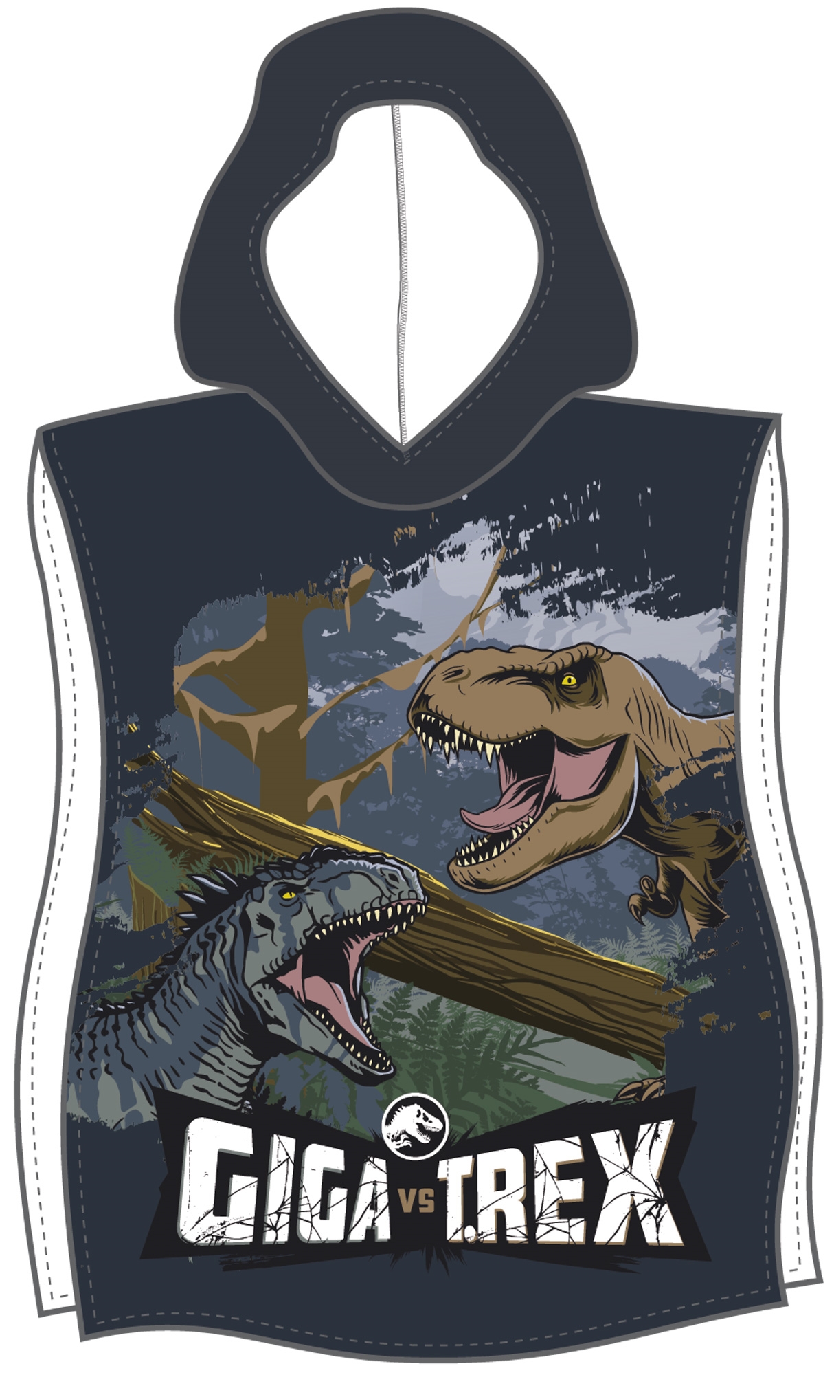 Bad poncho - Zacht en comfortabel - Jurassic Park - Lichte en snel drogende kinderponcho voor kinderen