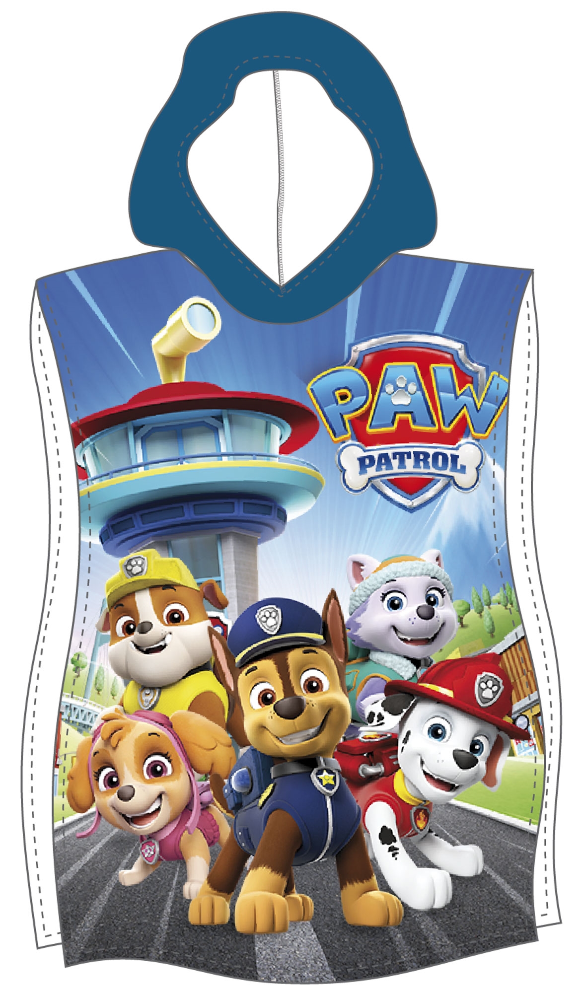Bad poncho - Zacht en comfortabel - Paw Patrol - Lichte en snel drogende kinderponcho voor kinderen