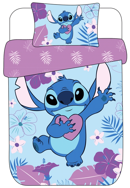 Stitch beddengoed - 140x200 cm - Van Lilo en Stitch - 2-in-1 ontwerp - 100% katoenen beddengoedset