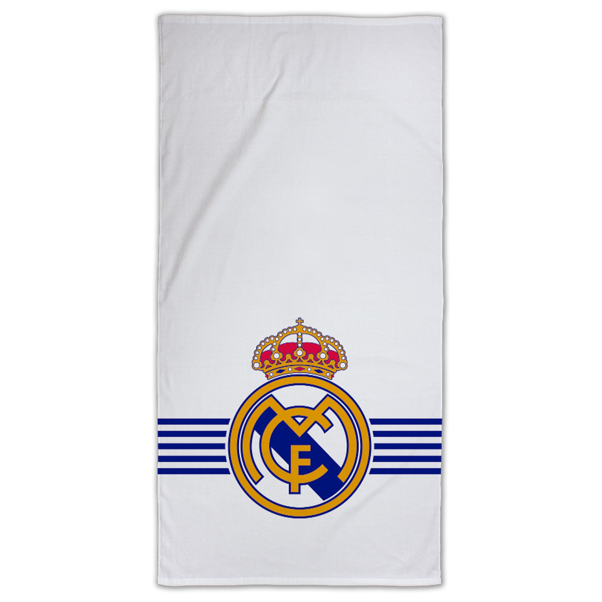 Witte Real Madrid handdoek - 70x140 cm - 100% katoen - Zachte badhanddoek met Real Madrid logo