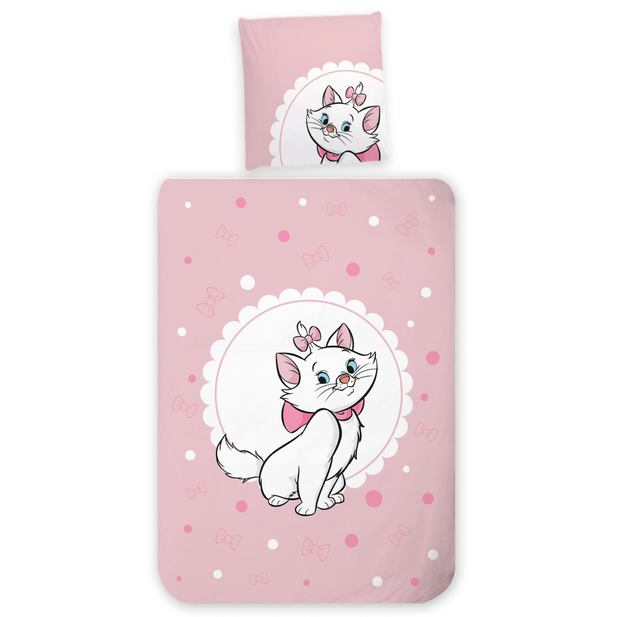 Aristocats beddengoed - 100% katoen - Junior beddengoed 100x140 cm - Marie en stippen