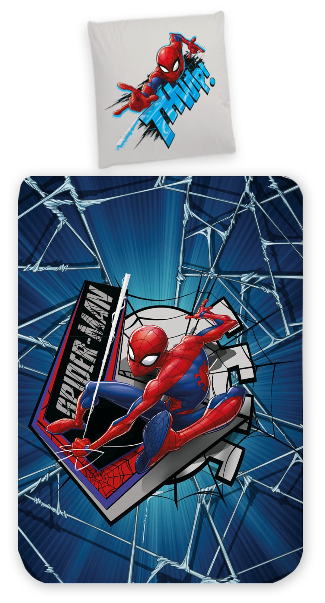 Spiderman beddengoed - 100% katoen - Junior beddengoed 100x140 cm - Donkerblauw