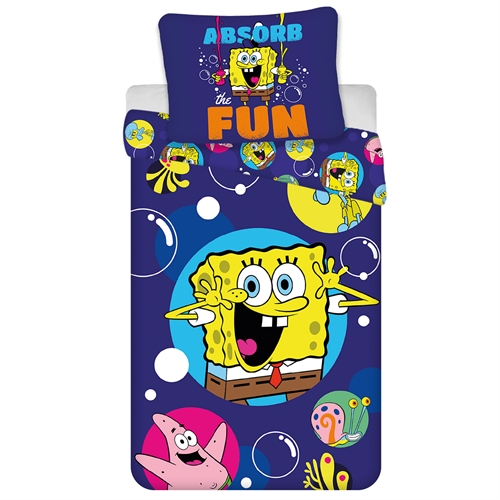 Spongebob Squarepants beddengoed 140x200 cm - Wendbaar dekbedovertrek met Spongebob Squarepants - 100% zacht katoenen bedlinnen