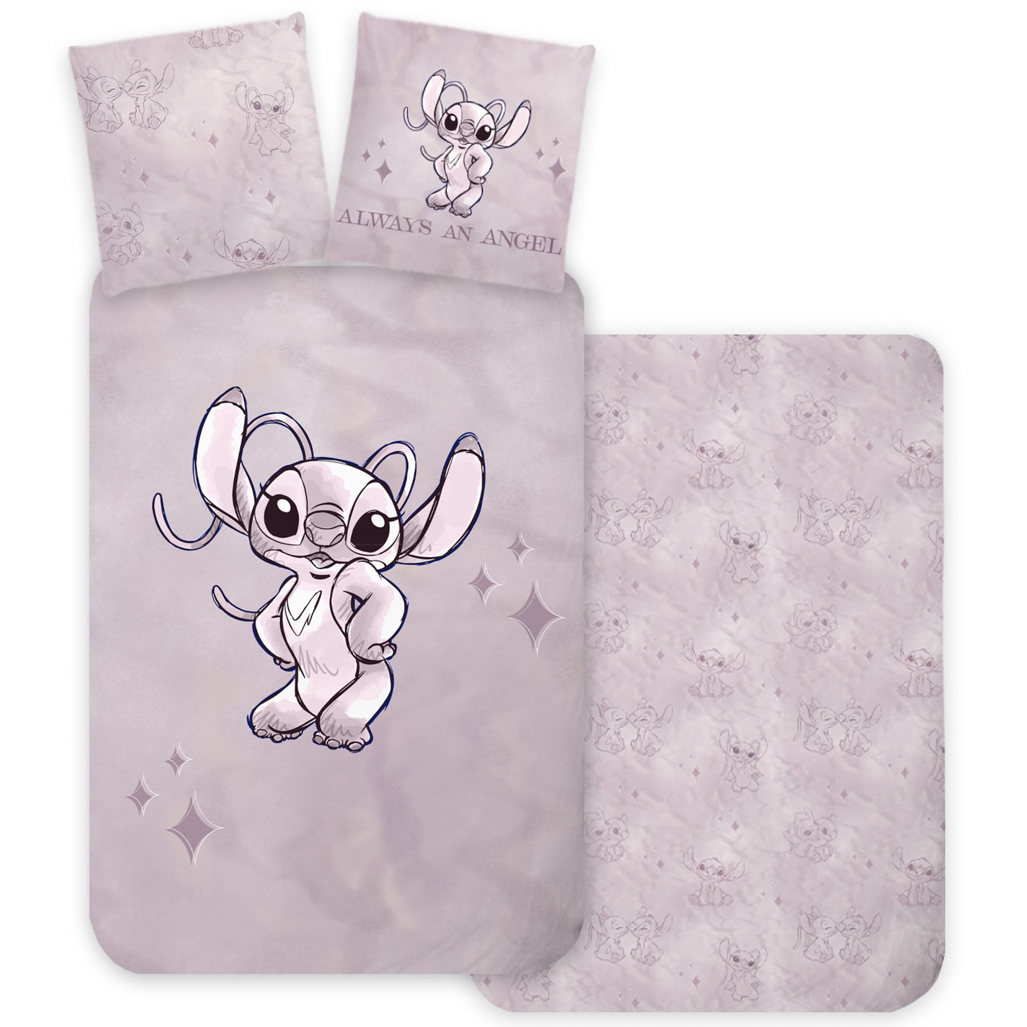 Angel beddengoed - 100% katoen - Kinderbeddengoed 140x200 cm - Lilo & Stitch beddengoed
