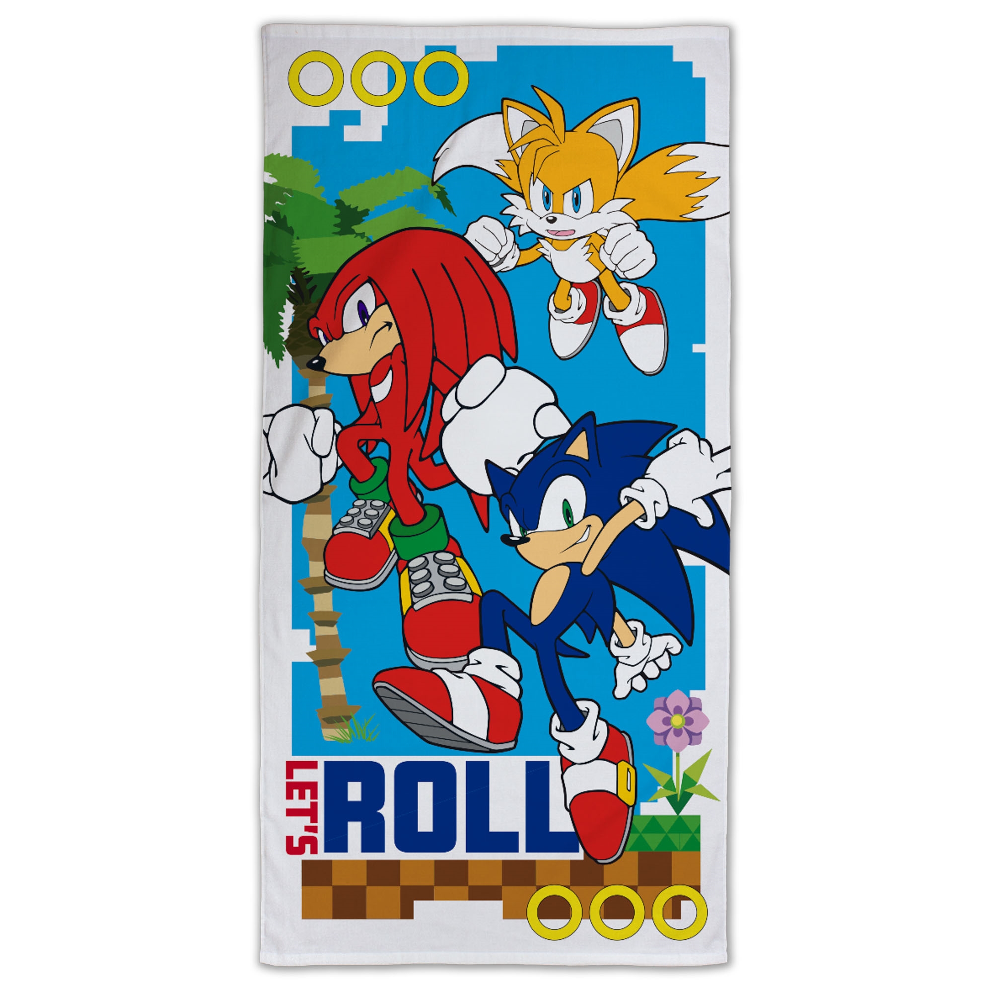 Sonic handdoek - 70x140 cm - 100% katoen - Zachte badhanddoek met Sonic The Hedgehog
