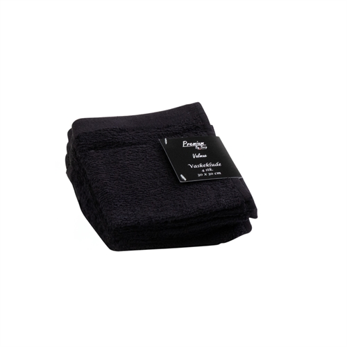 Wasdoeken 4-pack - 100% Zacht katoen met hoge absorptievermogen - 30x30 cm - Zwarte wasdoeken van het Deense merk By Borg