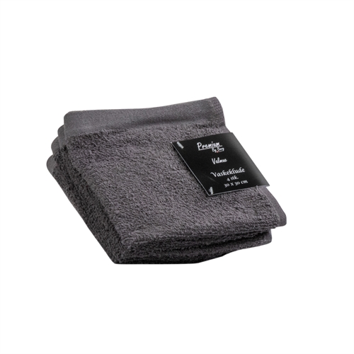 Wasdoeken 4-pack - 100% Zacht katoen met hoge absorptievermogen - 30x30 cm - Donkergrijze wasdoeken van het Deense merk By Borg